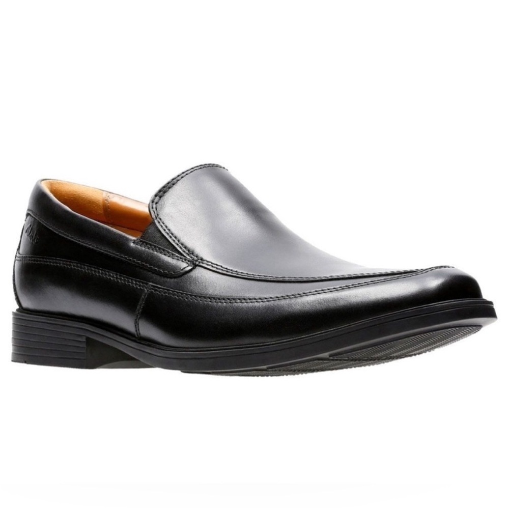 Clarks Men's Tilden Free Black Leather Loafer Size 8